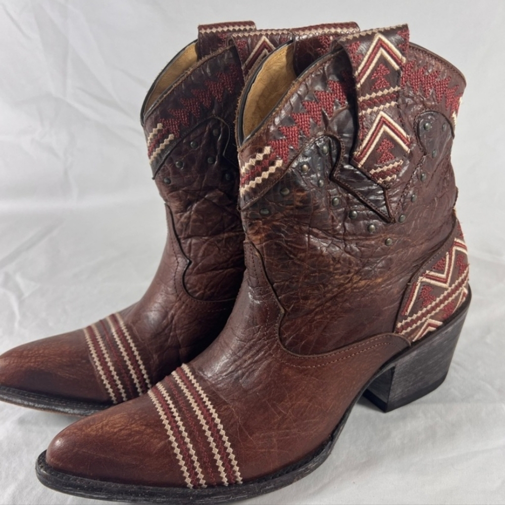 Yippee Ki Yay By OLD GRINGO Ankle Brown Leather Vintage Authentic Women's Boots - Picture 5 of 10